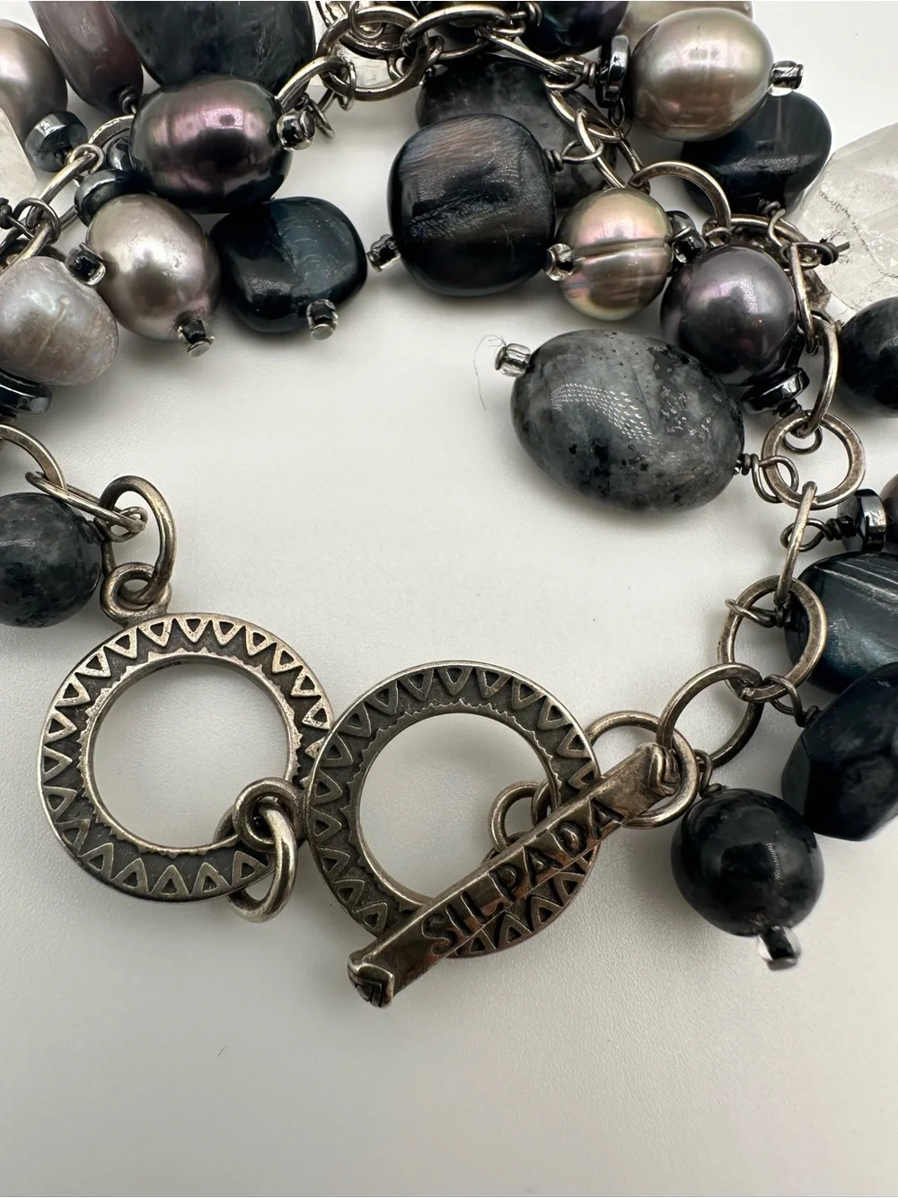 SILPADA 925 Sterling Silver/Hemetite  Cha/Cha Bracelet